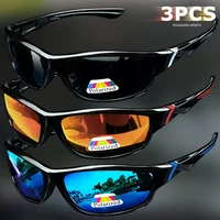 1/3PCS Vintage Sports Sunglasses Men Women Fishing Running Cycling Mountaineering Sport Man Sun Glasses Anti-Glare UV400 3