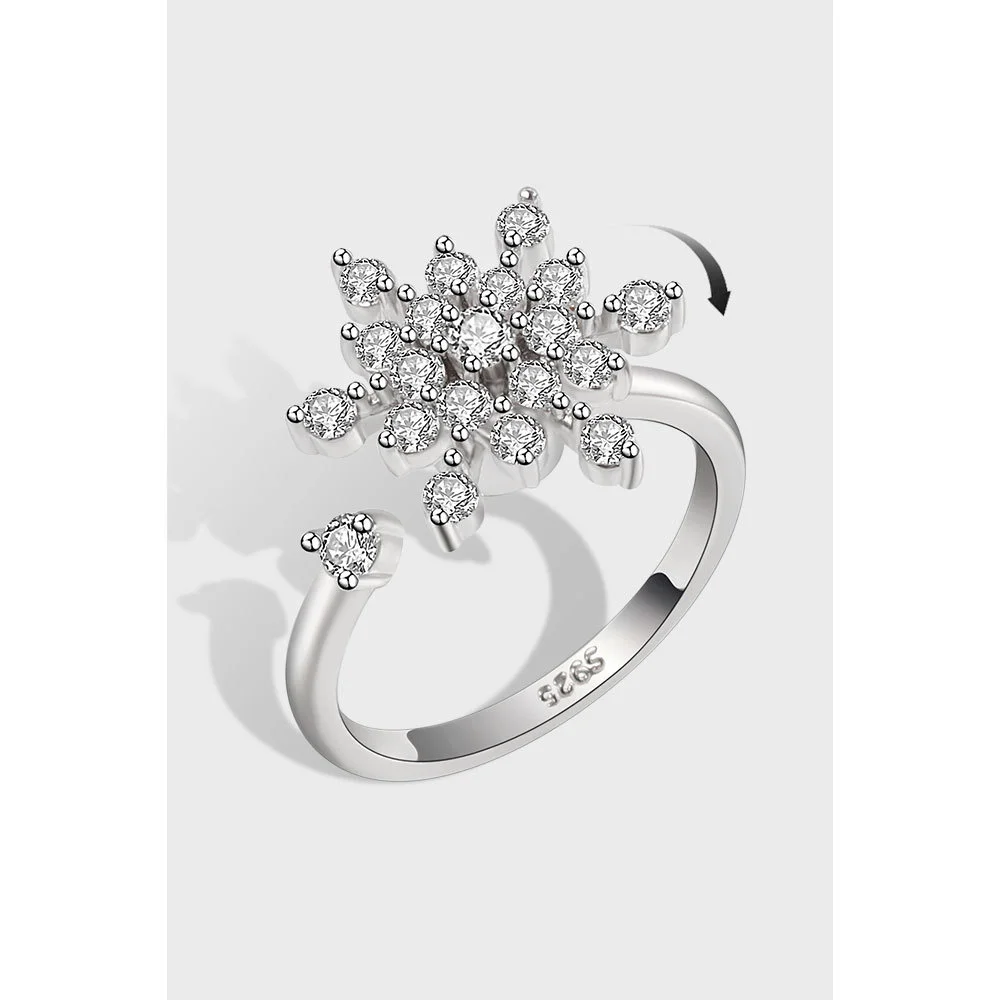 

An S925 Sterling Silver Ring for women's versatile rotatable ring with adjustable opening to relieve anxiety and stress