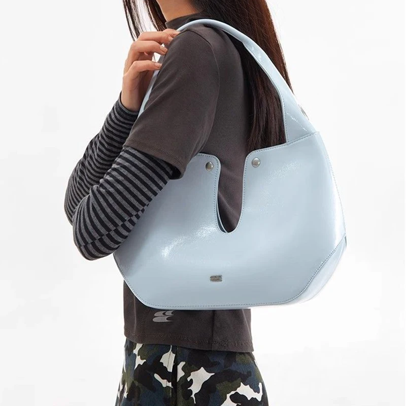 HAEX INS Women Tote Bags Fashion Summer New Designer Ladies Handbags Individuality Luxury PU Underarm Shoulder Bolso Mujer