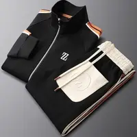 Ensemble veste et pantalon de sport et de loisirs pour hommes, LOGO brodé, marque de fête de rue pour jeunes, mode printemps et automne, 2 pièces 3