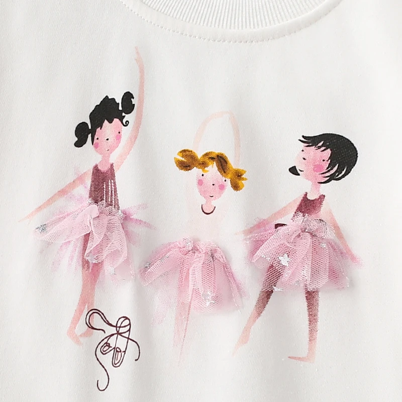 Little maven 2024 New Autumn Children's Clothing Baby Girls Hoodies Kids Clothes Spring Cartoon Ballet Sweatshirts