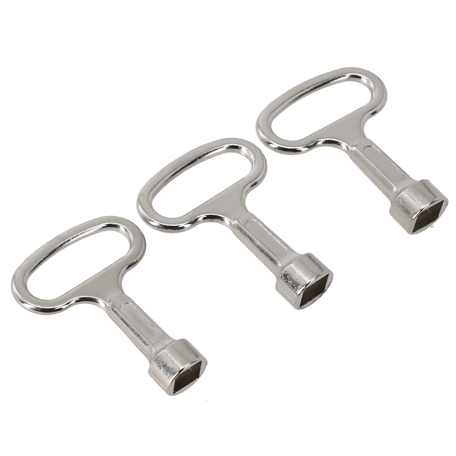 3Pcs Square Key Plumbing Hole Faucet Key Water Valve Tap Square Socket Special Lock Wrench Silver Square Wrenches 8*8mm