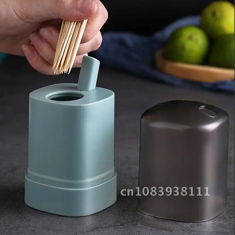 

Portable Automatic Toothpick Holder Box PP Toothpick Container Household Table Toothpick Storage Box Dispenser