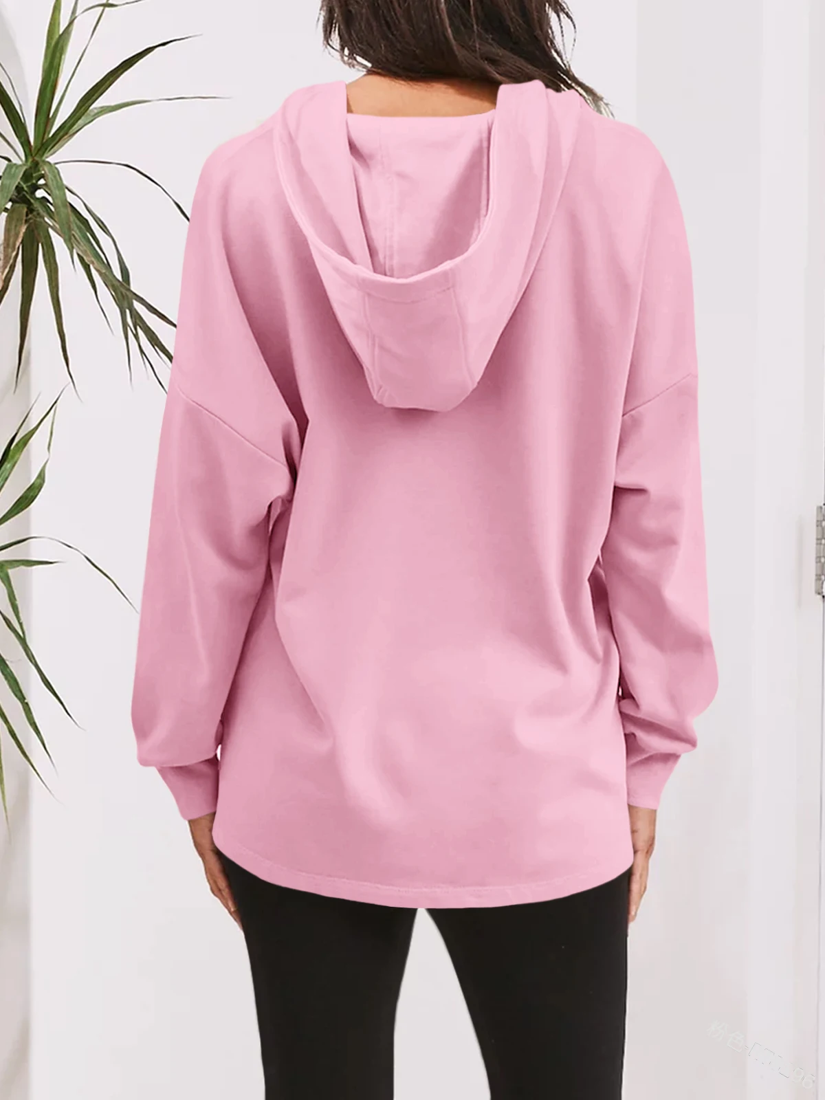 Spring Autumn Women's Trend Hoodies Fashion Side Zipper Design Loose Casual Long Sleeve Hooded Pullover Sweatshirts Women Tops