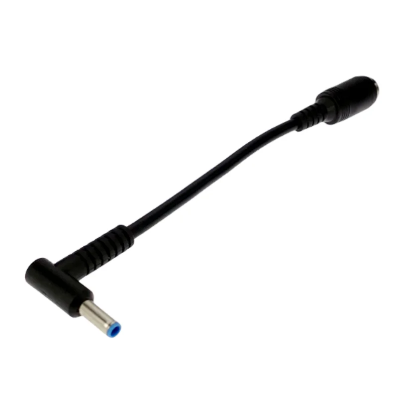 HP 노트북용 DC 전원 중앙 핀 앵글 어댑터 커넥터 코드 케이블, 7.4x5.0mm 암에서 4.5x3.0mm 수