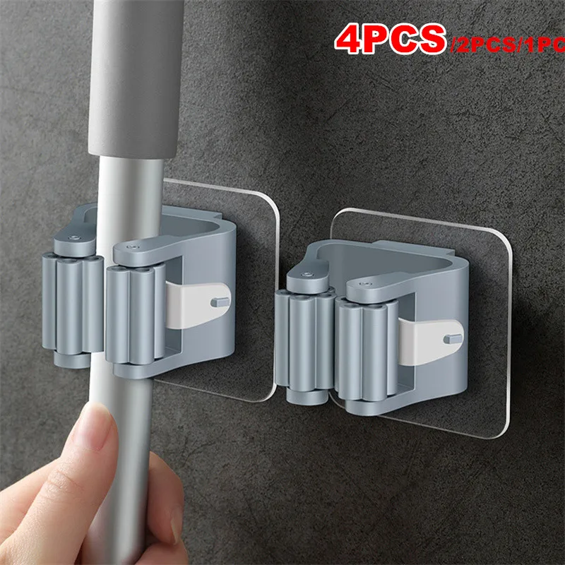 

Multi-Purpose Hooks Wall Mounted Mop Organizer Holder Rack Brush Broom Hanger Hook Kitchen Bathroom Suction Hanging Pipe Hooks