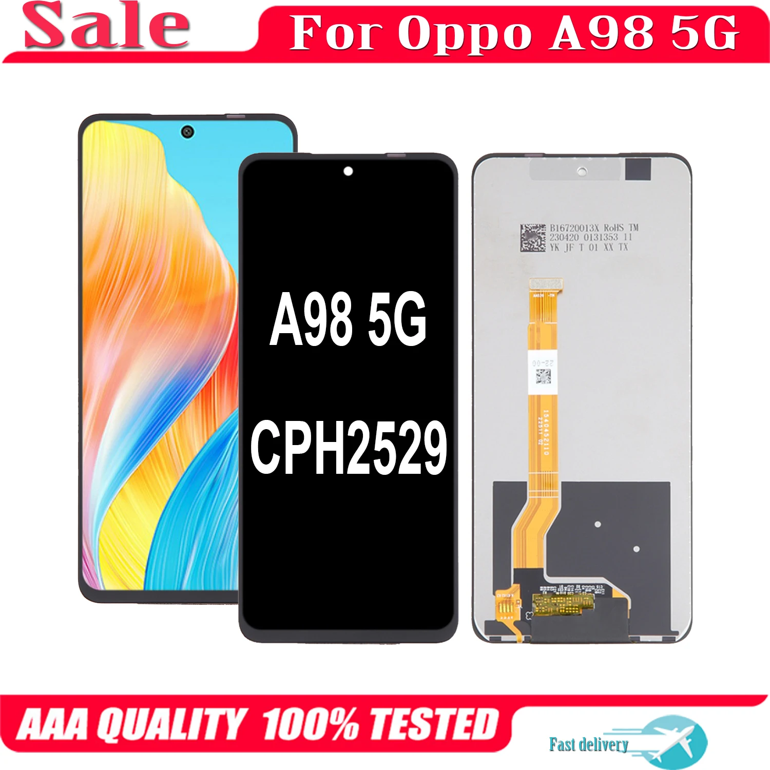 OPPO - tkshiba For Oppo A98 5G CPH2529 LCD Display Touch Screen Replacement