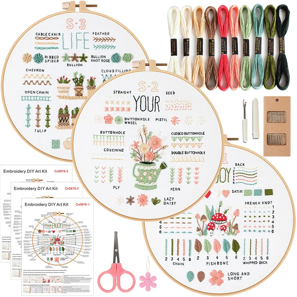 Beginner Embroidery Kit Stamped Cross Stitch Sets