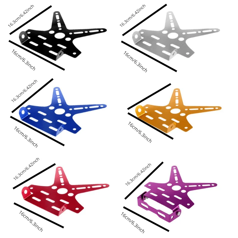 Generic Motorcycle Number License Plate Adjustable Aluminum Alloy Holder Mount Bracket - Black/Red/golden/blue