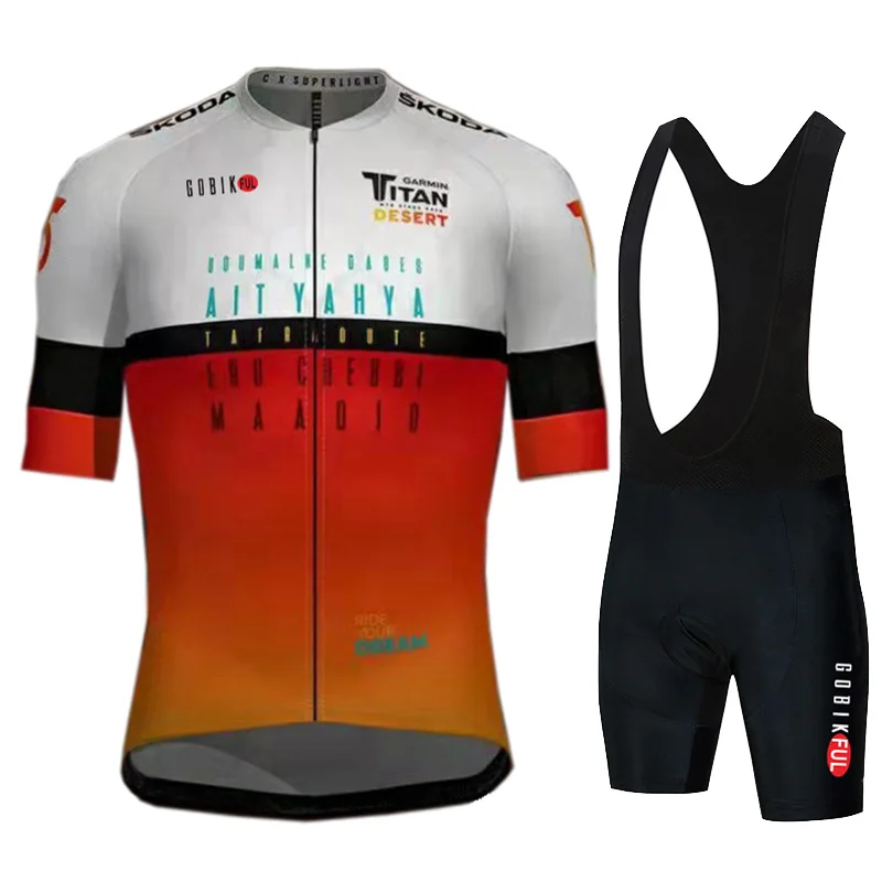 Bike Jersey Set Team KBORA Cycling Clothing Summer Short Sleeve Cycling Suit Men's Top and Bottom Bib Shorts Kit