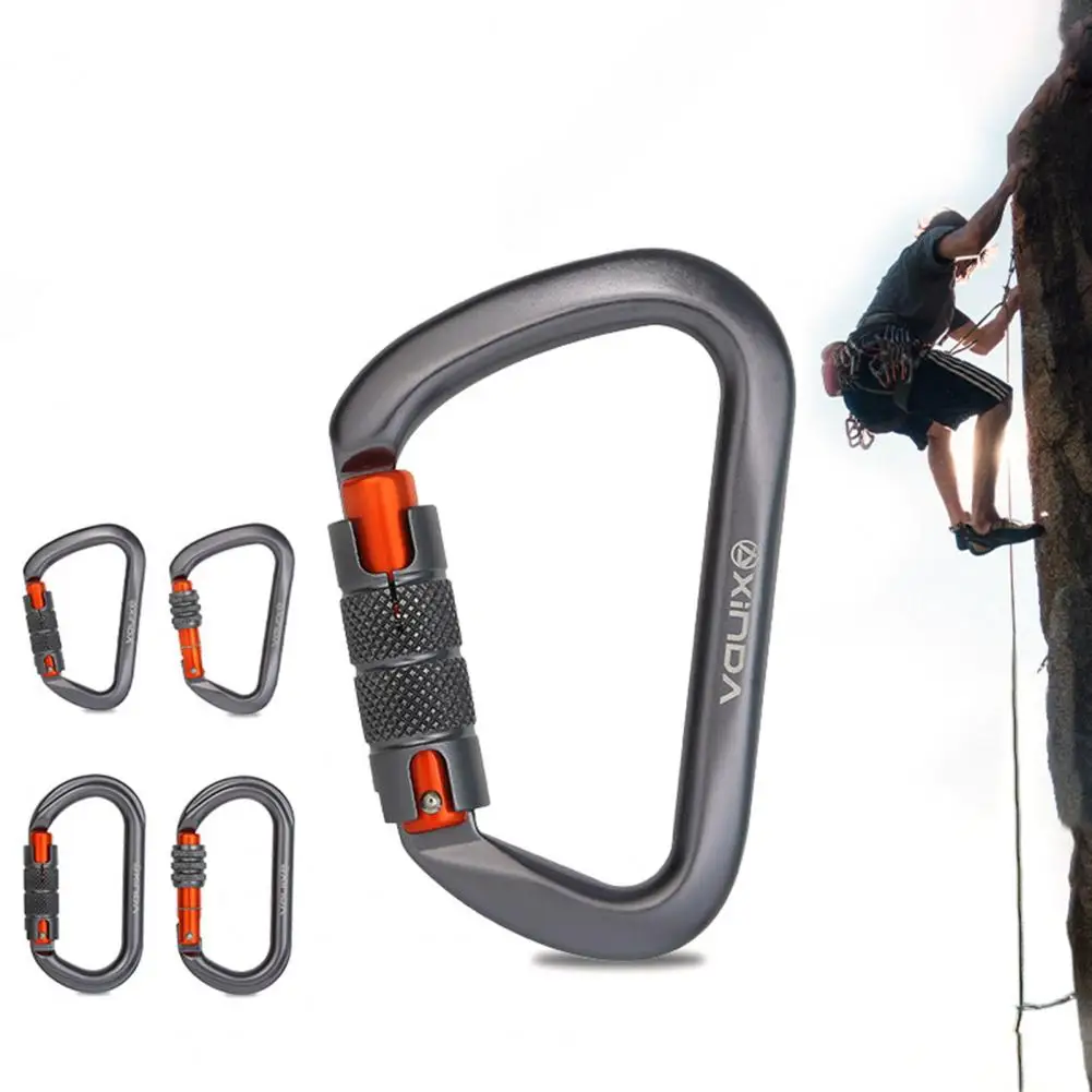 

Outdoor Climbing Carabiner 25kN Lock O-Shape D-Shape Safety Buckle 7075 Aviation Aluminum Spring-loaded Climbing Gate Hook