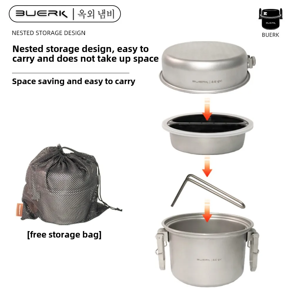 Outdoor Camping Multi Functional Steaming and Frying Pot Stewed Rice Cooking Tool 304 Stainless Steel Micro Pressure Cooker kitchen utensils camping cookware camping cookware set