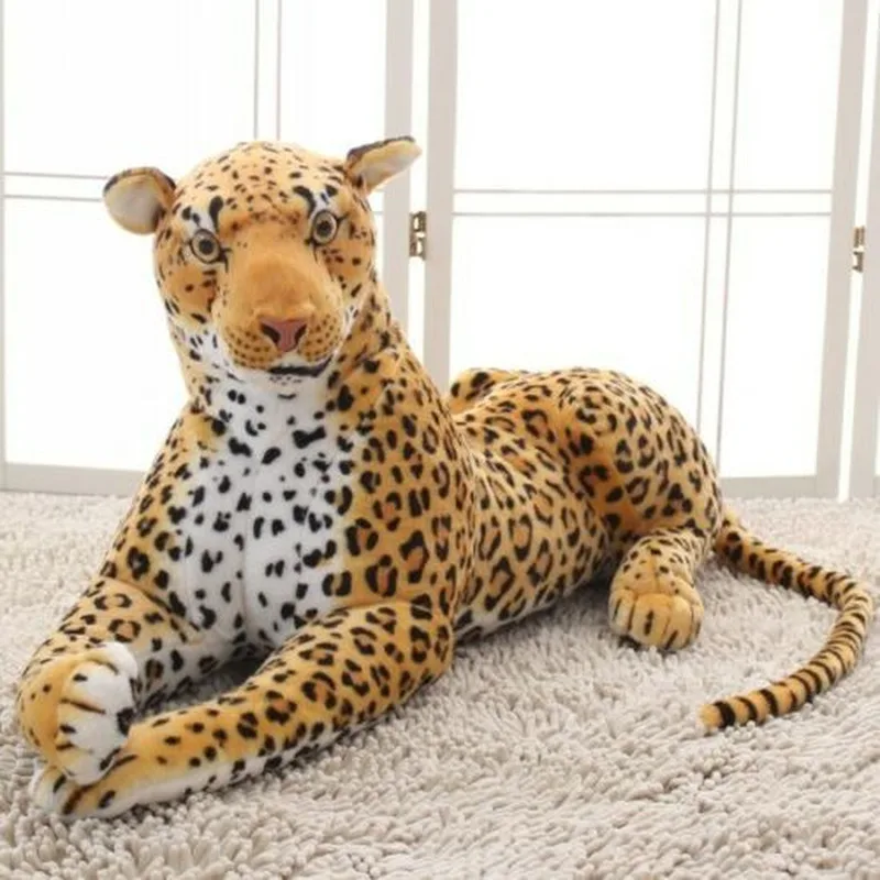 75cm Cartoon Leopard Jaguar Panther Stuffed Toys Cute Plush Doll Lifelike Animal Pillow Children Christmas Gift Home Decor