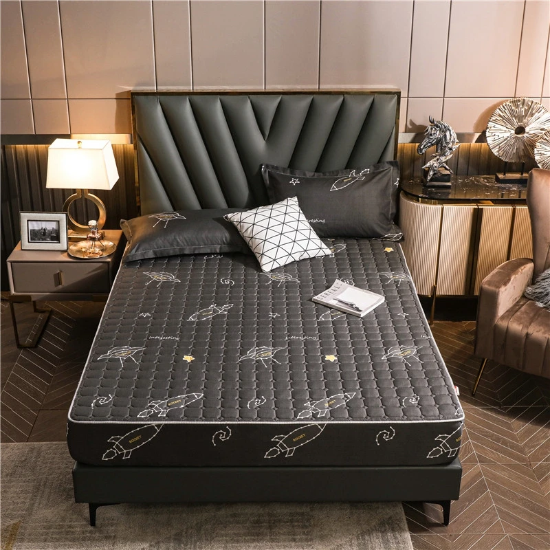 Thickened Quilted Skin friendly Fitted Sheet Printed Decor Mattress