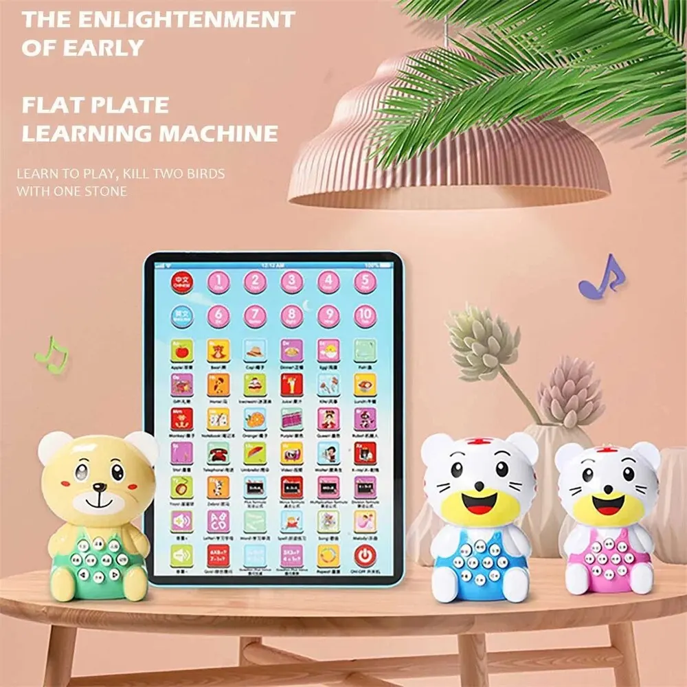 Learning Tablet Toy Chinese English Machine Electronic Touch Pad Interactive Learning Study Laptop Kids Educational