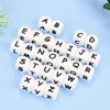 LOFCA 40PCS/Lot Alphabet 12mm Food Grade Letter Silicone Beads Baby Bead Pacifier Chain BPA Free  for Name Make DIY Necklace 5