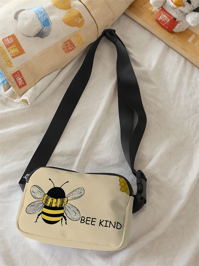1pc,yellow bee fashionable adjustable crossbody bag, neutral sports waist bag, suitable for running