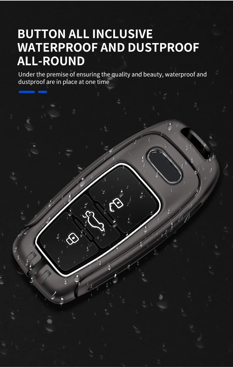 Custodia/cover per Chiave/telecomando in lega per Audi A1 A3 A4 A5 A6 A7 A8 Quattro Q3 Q5 Q7 2009-2015 accessori - S21e265f46a67478ca987a8546f77d523V