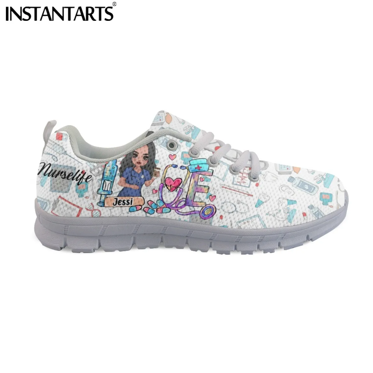 INSTANTARTS Cute Cartoon Nurse Shoes Paramedic Nursing