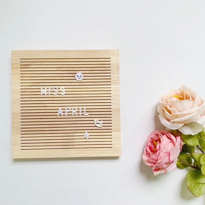 Natural Wood Letter Board Frame Changeable Message Memo DIY Board Stand Baby Bedroom Living Room Home Decorations Photo Props