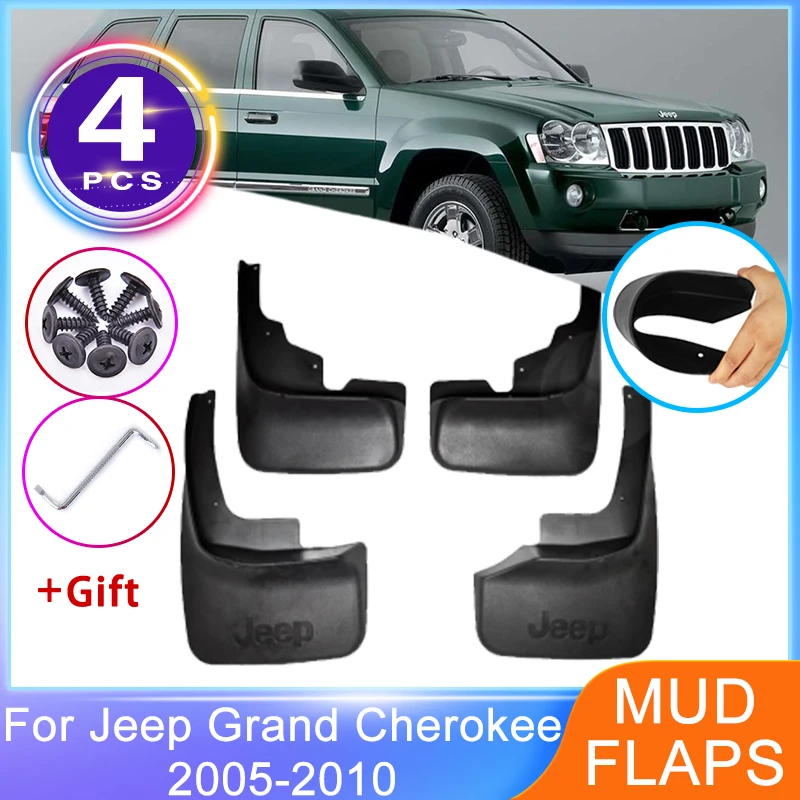 4PCSMudFlapForJeepGrandCherokeeWK20052010FrontRearMudguards