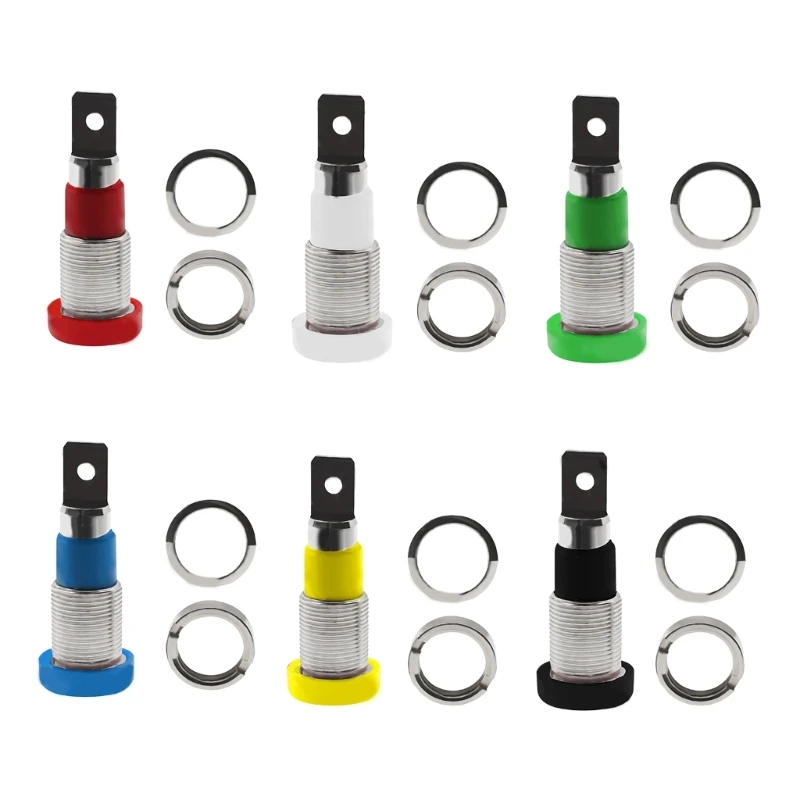 12pcs 4mm 바나나 잭 소켓 여성 어댑터 패널 마운트 바인딩 포스트 M4x28mm 테스트 장비에 적합 30-60VDC 53CF