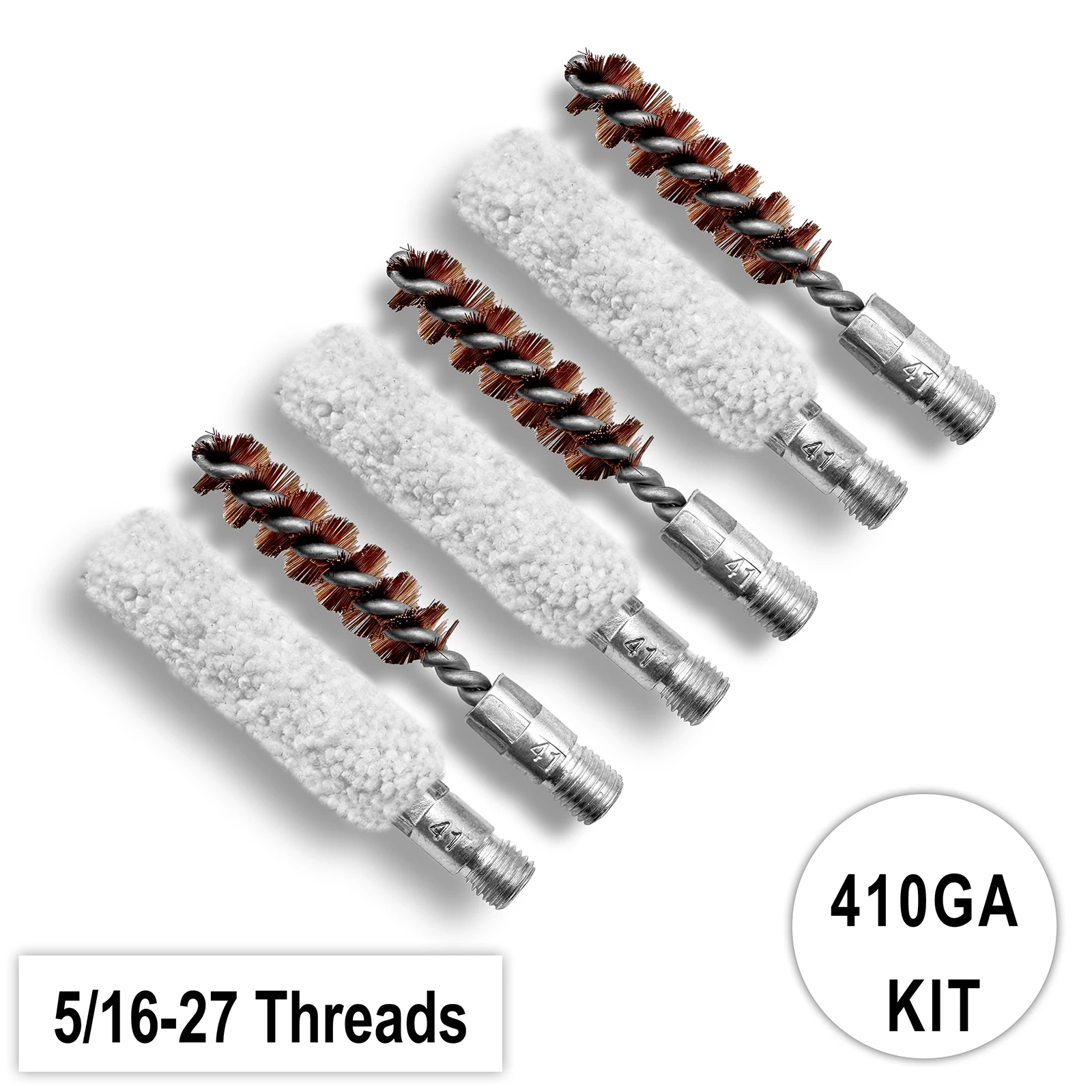 Gun Cleaning Bore Bronze Mop Brush Set 12GA .22 .223 etc for Shotgun Pistol