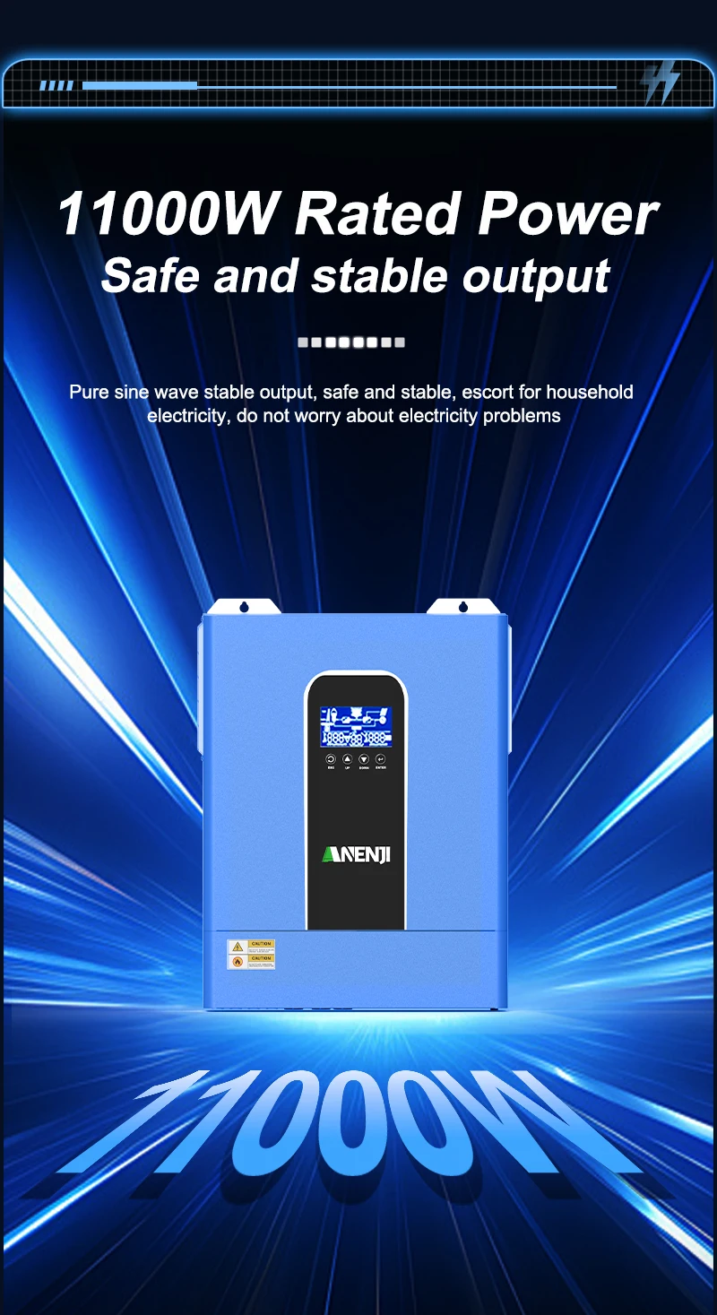 11KW 48V MPPT Hybrid Solar Inverter 2 MPPT Dual PV Input 230VAC On/Off Grid Sola
