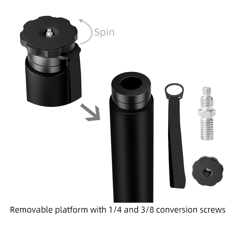 BEXIN P306C 전문 탄소 섬유 모노 포드 디지털 SLR 카메라 비디오 사진을위한 경량 휴대용 여행 모노 포드 스탠드