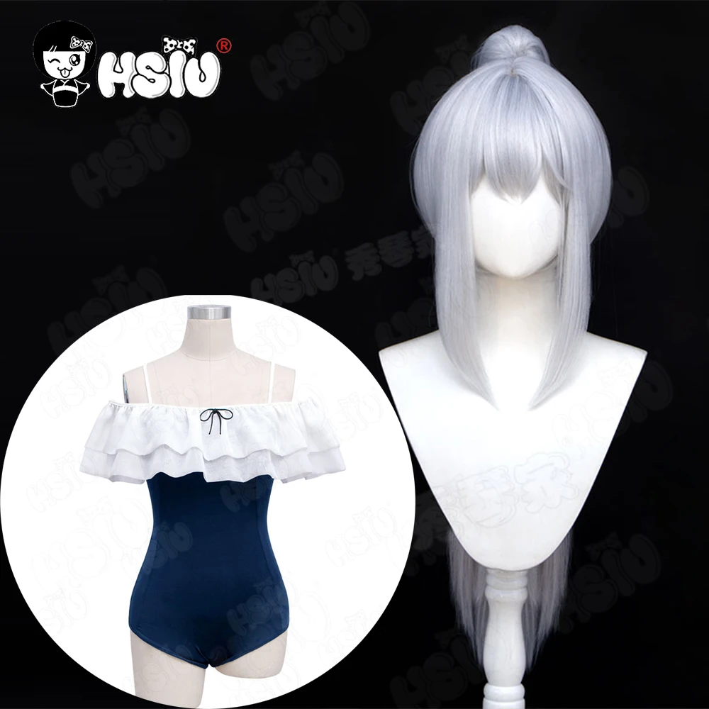 

Tsukiyuki Miyako Cosplay Wig Clothing Fiber synthetic wig Game Blue Archive cosplay「HSIU 」Silver-white blue ponytail long hair