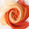 Summer Sunscreen Chiffon Georgette Silk Scarf Women's Thin Gradient Color Solid Bandana Peplum Elegant Long Shawl Scarves Hijab 5