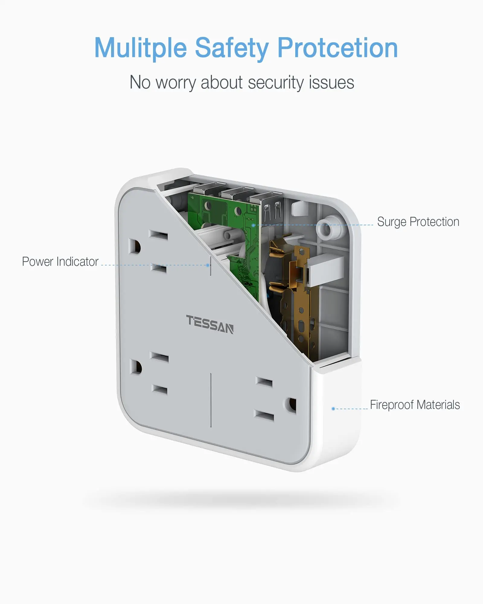 TESSAN-7  1 US   Ȯ, AC ܼƮ 4 , USB 3  (USB C 1 ) , Ƽ ܼƮ  ,   ȣ