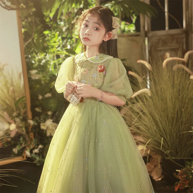 2024-abito-in-tulle-per-ragazze-bambini-appliques-di-fiori-con-paillettes-abiti-lunghi-da-ballo-abiti-da-principessa-per-bambini-abiti-da-adolescente