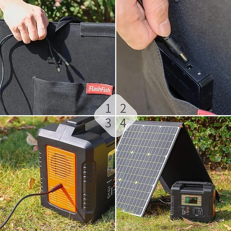 FlashFish ポータブル電源 + 40Wソーラーパネルセット