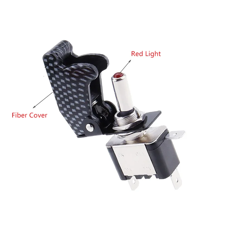 LED 토글 스위치 조명 토글 스위치 제어 ON/OFF + 항공기 미사일 스타일 플립 업 커버 XW, 20A, 12V, 신제품