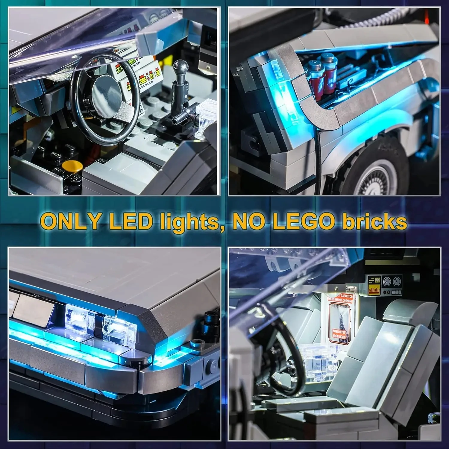 HPROSPER 5V LED 조명(모델 없음) LEGO 10300 Creator Expert용 미래 타임머신으로 돌아가 빌딩 블록을 밝혀보세요