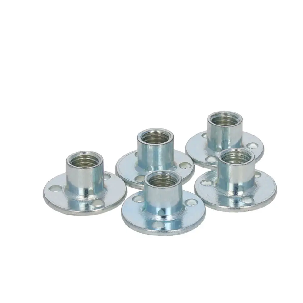 

M8 M10 M12 M20 Round Flat Base Screw-in T Nut 3-Hole Tee Nut Zinc Plated