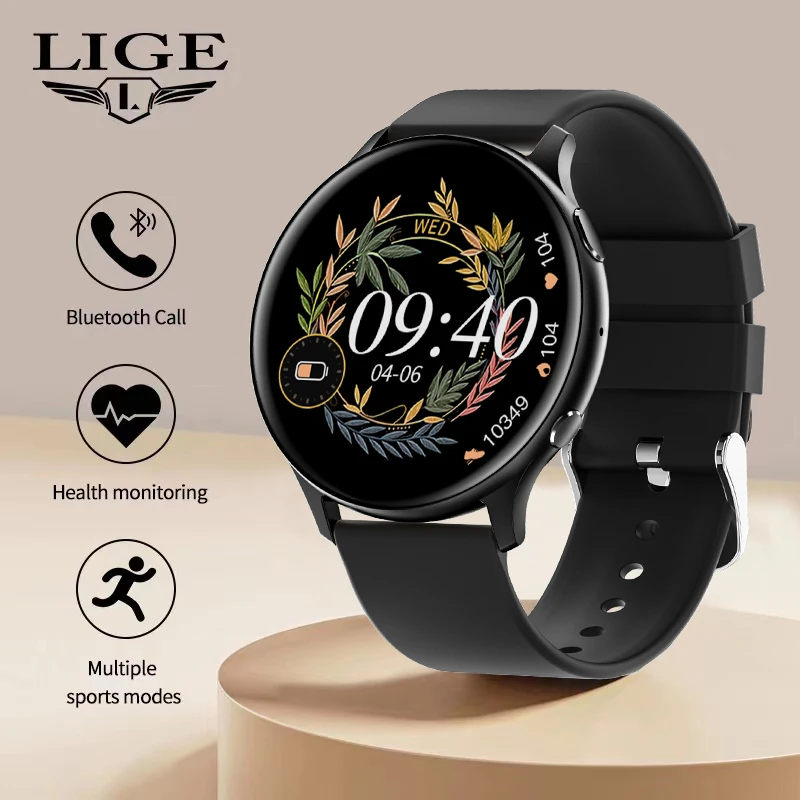 

LIGE Smart Watch Men Bluetooth Call Watch Temperature Measurement Waterproof Sports Watches Men Smartwatch For Android IOS Clock