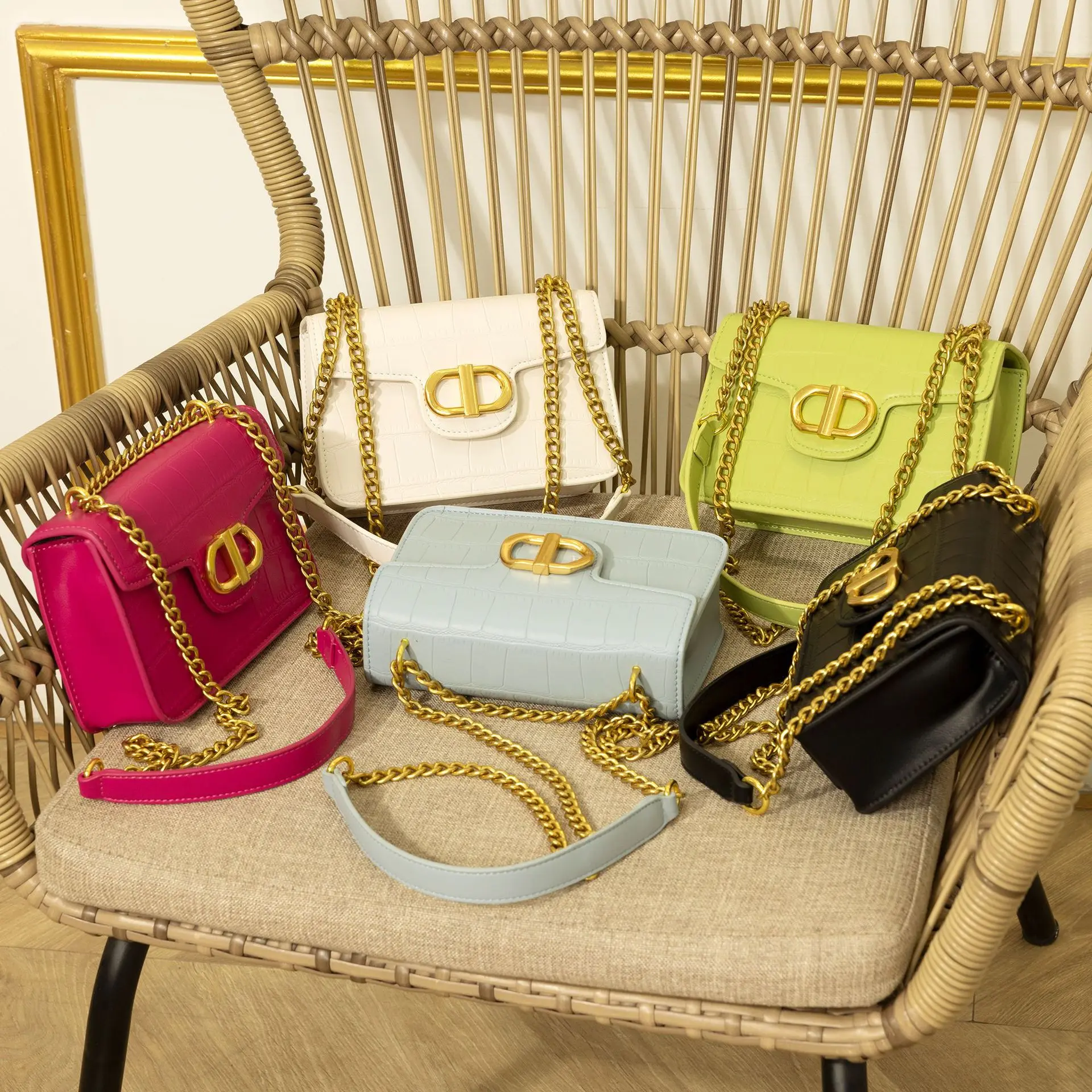 2023Luxurynewstonepatternbagchainsmallsquarebagskoreanstyle