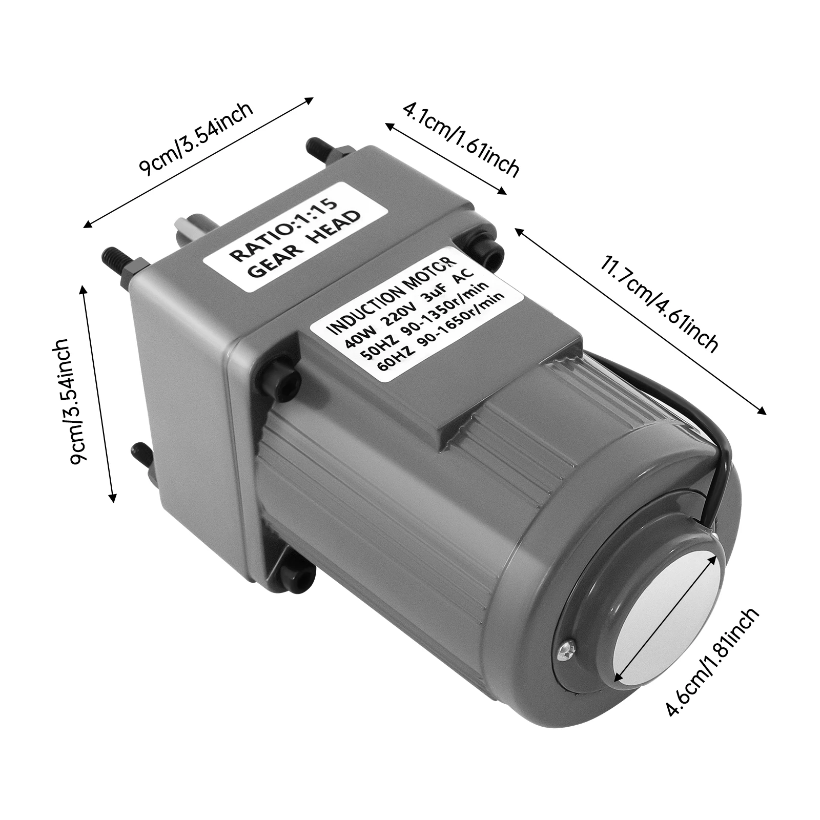 120 W Getriebemotor 12 V Getriebemotor Drehzahlregler Getriebe, AC-Getriebemotor für Automatisierung, Förderband – Detail 2