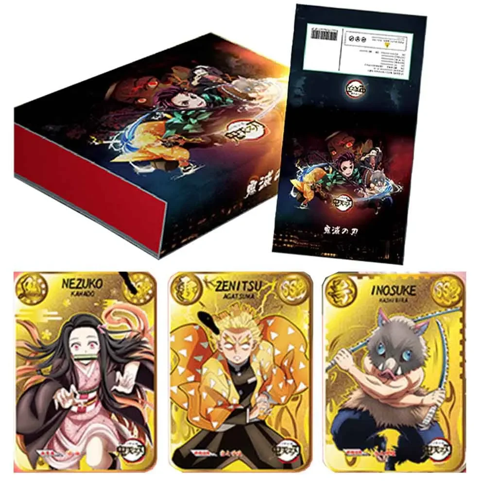 New Demon Slayer Card Cool Summer High Burning Battle Card Tanjirou Kamado Nezuko Metal Collection Card Toy Gift