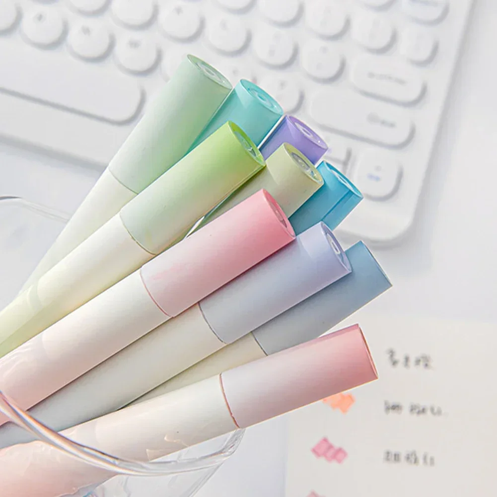 4Pcs 0.4cm 마카롱 컬러 그라디언트 형광펜 펜 학생 마커 펜 드로잉 도구 귀여운 학교 사무용품 카와이 문구