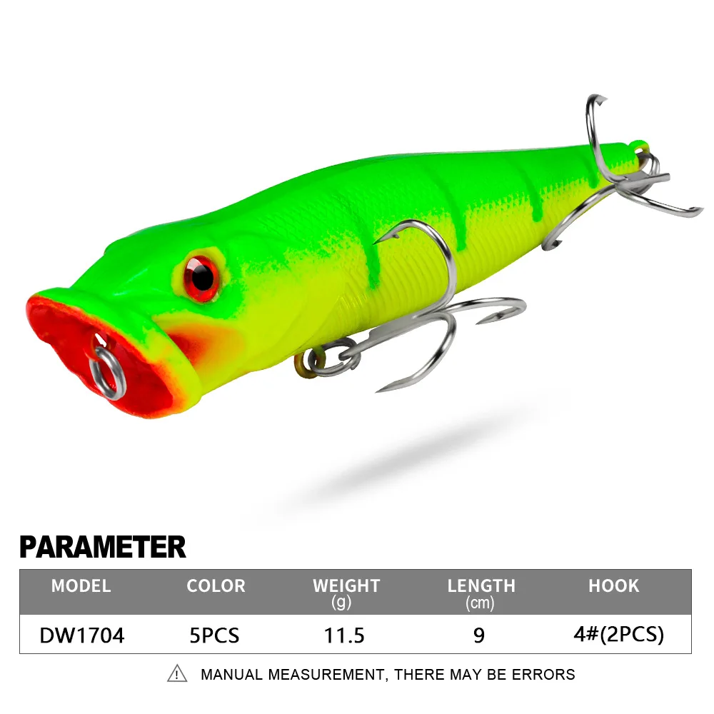 Popper Da Pesca - 2 Pezzi Esche Artificiali Galleggianti Per Acqua Dolce E Salata - 7cm - Foto 8