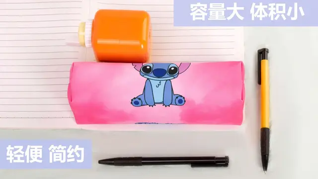 Disney Stitch Cartoon Pencil Case Action Figure Lilo Stitch Pencil Bag Pen  Box Students School Supplies Eraser Ruler Storage Bag