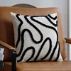 Junwell Nordic Chenille Throw Pillow  3D Embroidery Sofa Office Back Cushion Living Room Decorative 45x45cm Square 1