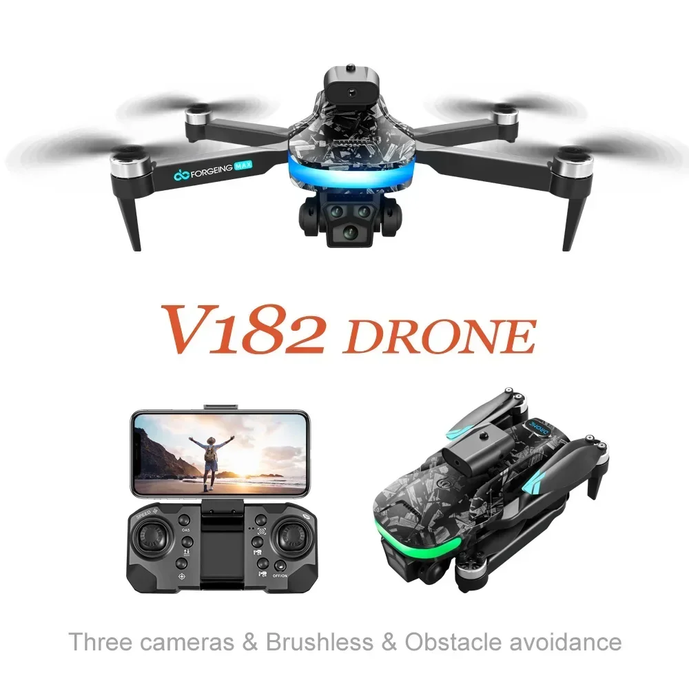 V182 브러시리스 HD 항공 사진 UAV 8K 항공 사진 광학 흐름 Quadcopter 지능형 장애물 회피 Remot