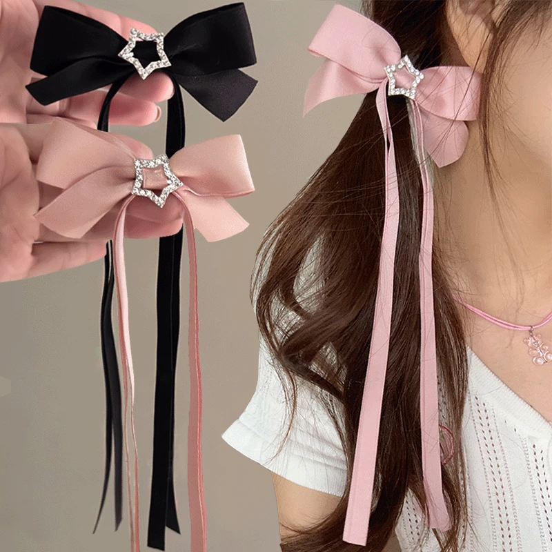 Elegant Pink Bow Hair Clips - Stylish Accessories