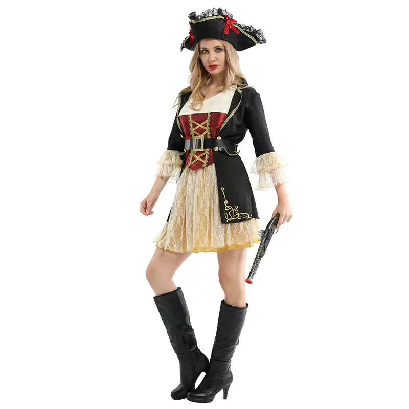 

Classic Pirate Role Playing Costume Women Halloween Performance Carnival Warrior Cosplay Fancy Dress Outfit