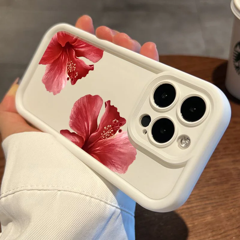 Tropical Hibiscus Flower Floral White Phone Case For IPhone