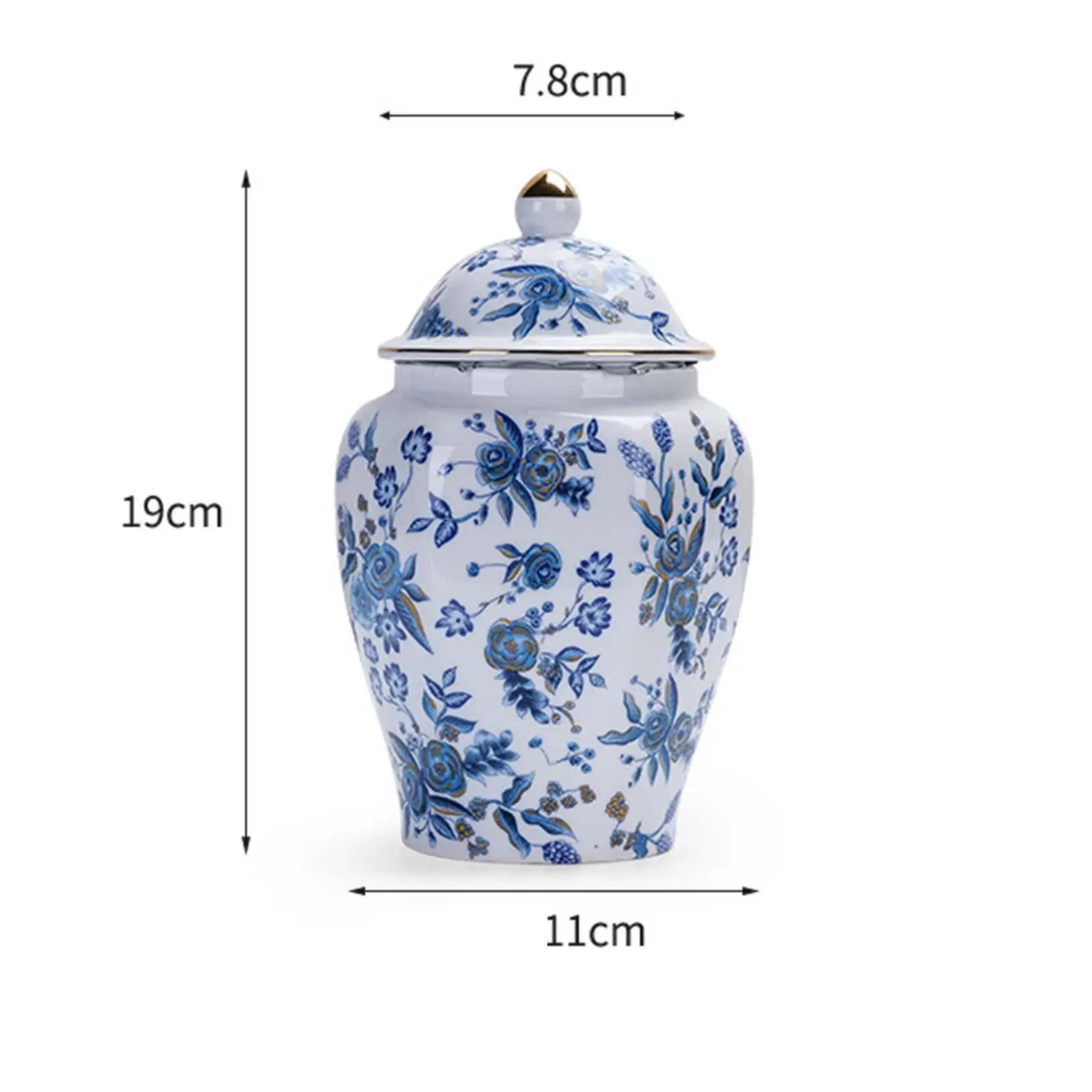 Ceramic Tea Jar Blue White Porcelain with Lid Luxury Gift Vase Porcelain Jars